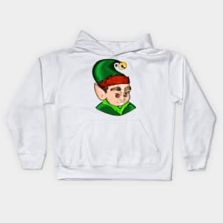 Christmas santa elf face Kids Hoodie